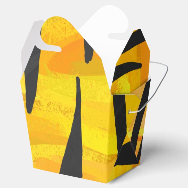 Tiger Black and Orange Print Favour Box (Opened)