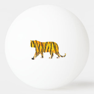 Tiger Black and Orange Print Ping Pong Ball
