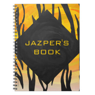 Tiger Black and Orange Print Spiral Notebook