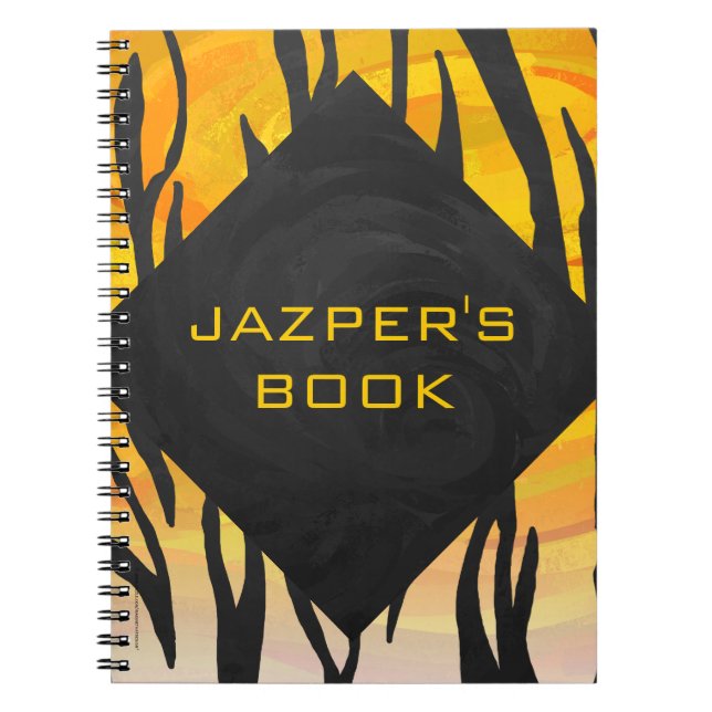 Tiger Black and Orange Print Spiral Notebook (Front)