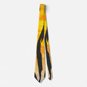 Tiger Black and Orange Print Tie