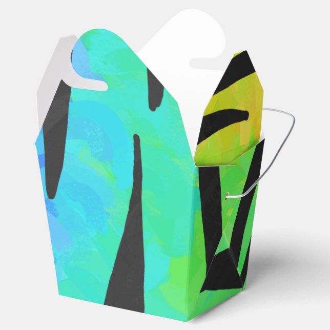 Tiger Black and Rainbow Gifts Favour Box (Opened)