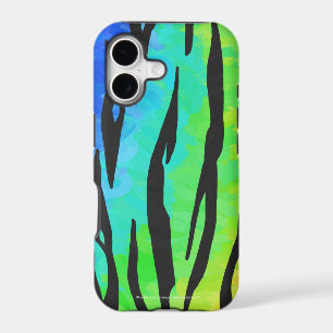 Tiger Black and Rainbow Print