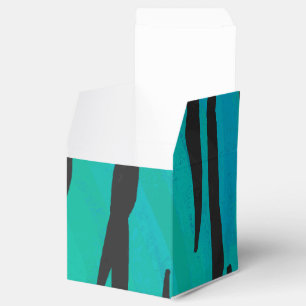 Tiger Black and Teal Print Favour Box