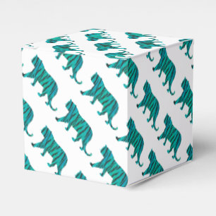 Tiger Black and Teal Print Favour Box
