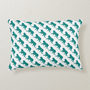 Tiger Black and Teal Silhouettes Decorative Cushion