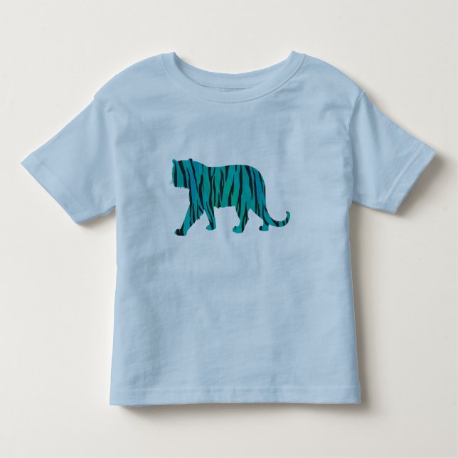 Tiger Black and Teal Silhouettes shirts (Front)