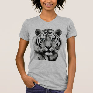 Tiger Black and White Blue eyes T-Shirt
