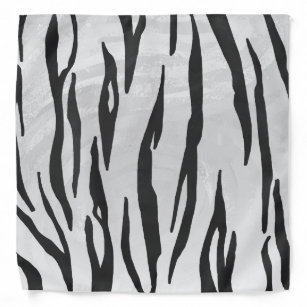 Tiger Black and White Print Bandana