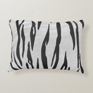 Tiger Black and White Print Decorative Cushion