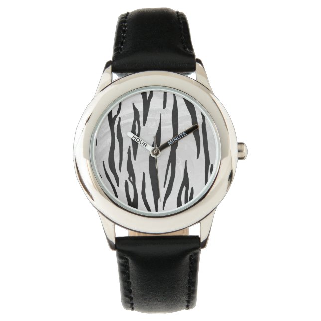 Tiger Black and White Print Watch (Front)