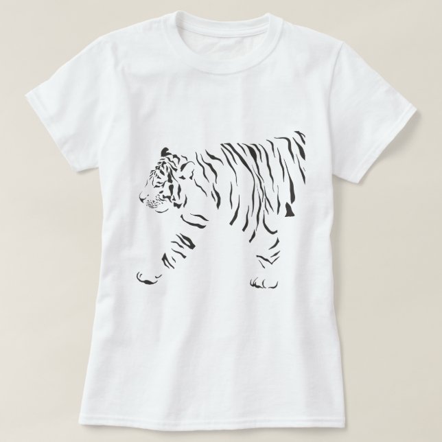 Tiger black and white wrap around T-Shirt (Design Front)