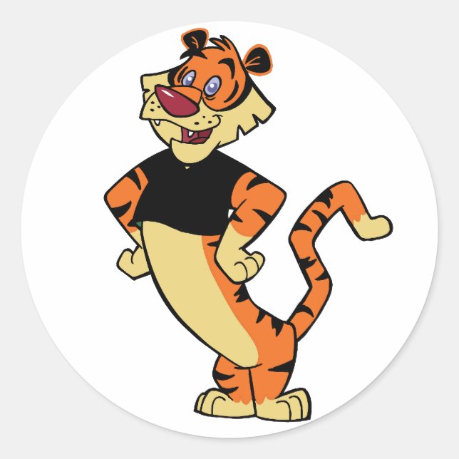 Tiger - Black Mascot Sticker (Front)