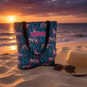 Tiger Bloom Parade Tote Bag