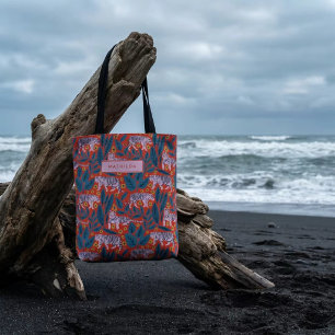 Tiger Bloom Parade Tote Bag