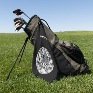 Tiger Blue Eyes Decor on a Golf Towel