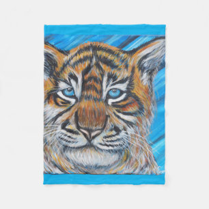 Tiger Blue Fleece Blanket