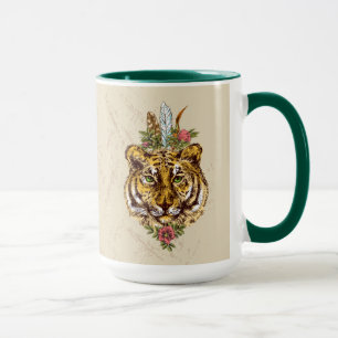 Tiger Boho Style Portrait Mug