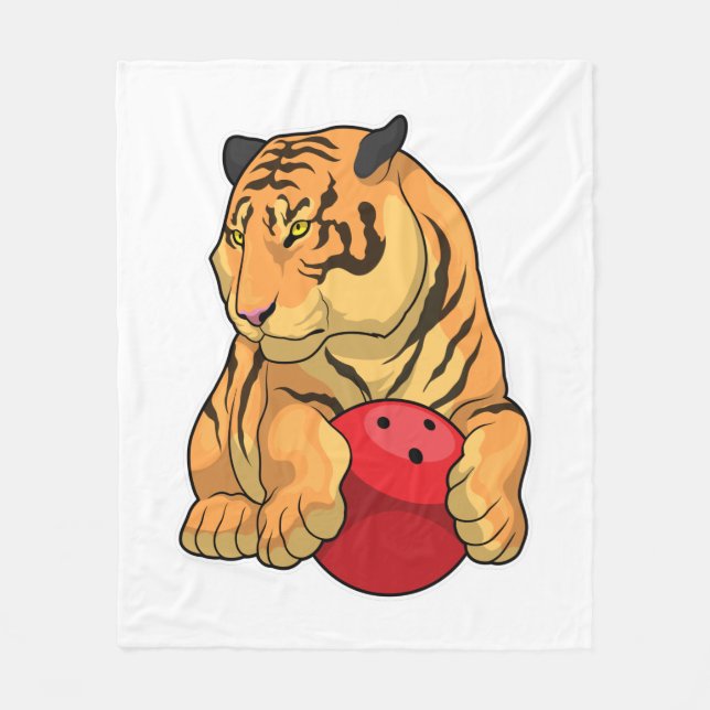 Tiger Bowling Bowling ball Fleece Blanket (Front)