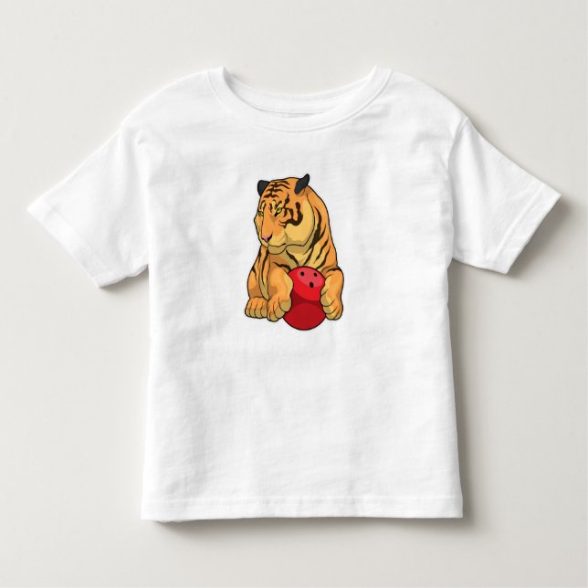Tiger Bowling Bowling ball Toddler T-Shirt (Front)