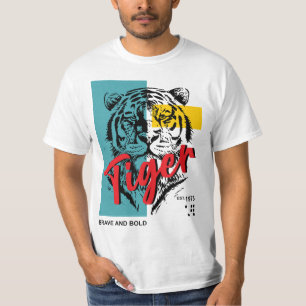 Tiger Brave And Bold Est 1975 Retro Wildlife T-Shirt