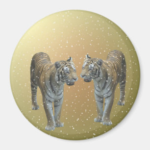 Tiger Buddies Christmas Magnet