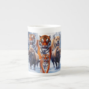 Tiger Buffalo Dog at the outdoors Bone China Mug