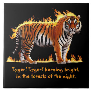 Tiger Burning Decorative Tile