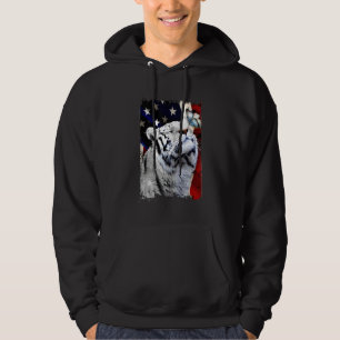 Tiger Butterfly On Nose Tiger Vertical American Fl Hoodie