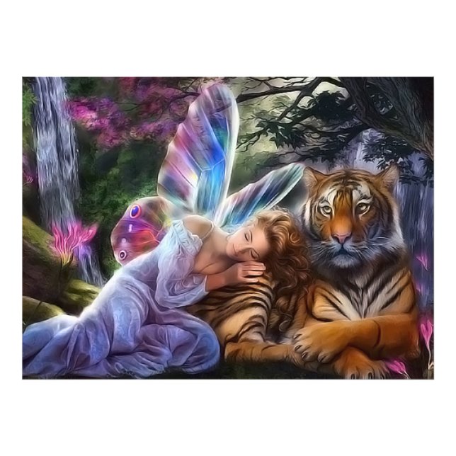 Tiger & butterfly photo print (Front)