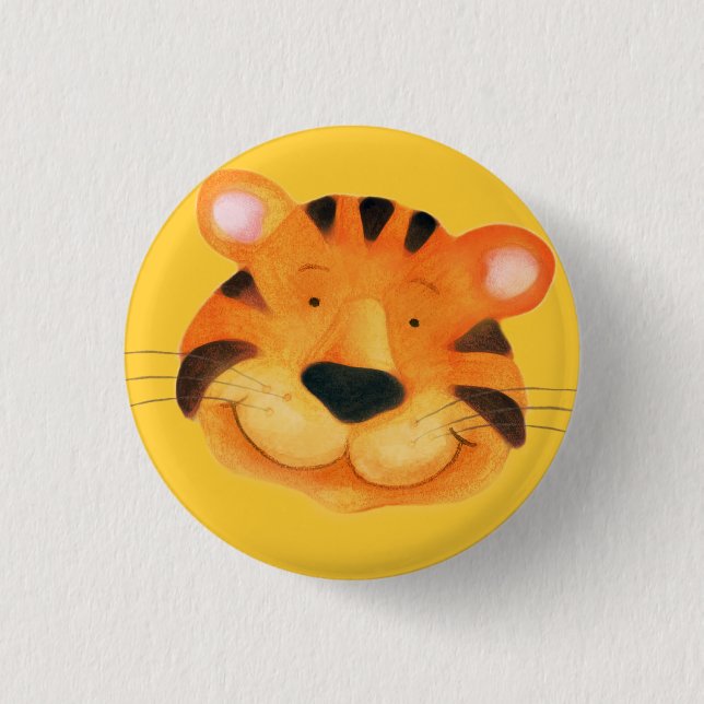 Tiger button - orange & yellow (Front)