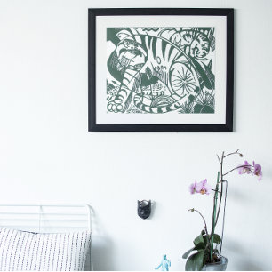 Tiger by Franz Marc, Black and White Fine Art Poster