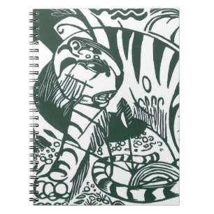 Tiger by Franz Marc, Vintage Expressionism Art Spiral Notebook