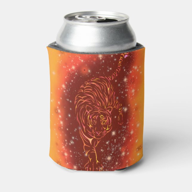 Tiger Can Cooler Running In Galaxy Starry Night (Can Back)