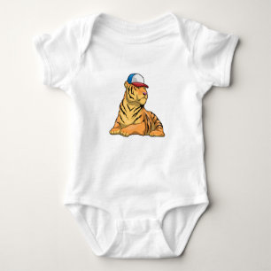 Tiger Cap Baby Bodysuit