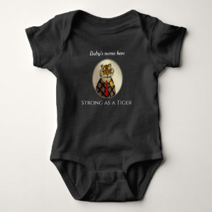 Tiger Cartoon Drawing in Suit Clothes Baby Bodysu Bodysuit