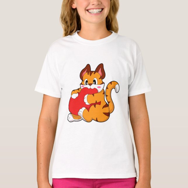 Tiger cat at Love with Heart.PNG T-Shirt (Front)