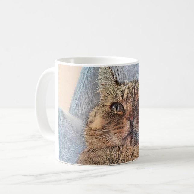 Tiger Cat Illustration Design Coffee Mug (Front Left)