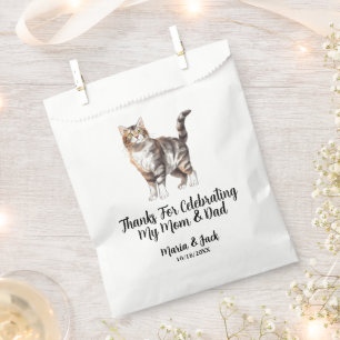 Tiger Cat Pet Wedding Full Colour Favour Bags