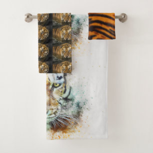 Tiger Cat Shower Bath Home Destiny'S Destiny Towel Set