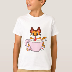 Tiger cat with Cup of Milk.PNG T-Shirt