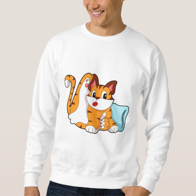 Tiger cat with Pillow Sweatshirt (Front)