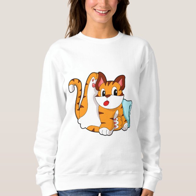 Tiger cat with Pillow Sweatshirt (Front)