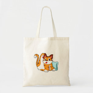 Tiger cat with Pillow Tote Bag