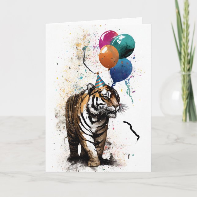 Tiger Celebration Greeting Card (Front)