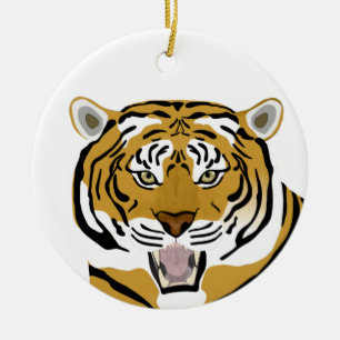 Tiger Ceramic Tree Decoration