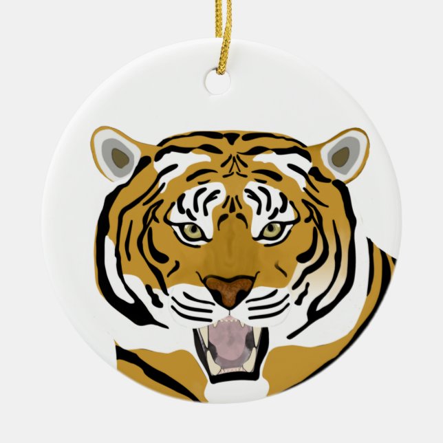 Tiger Ceramic Tree Decoration (Front)