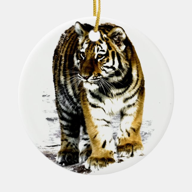 Tiger Ceramic Tree Decoration (Front)