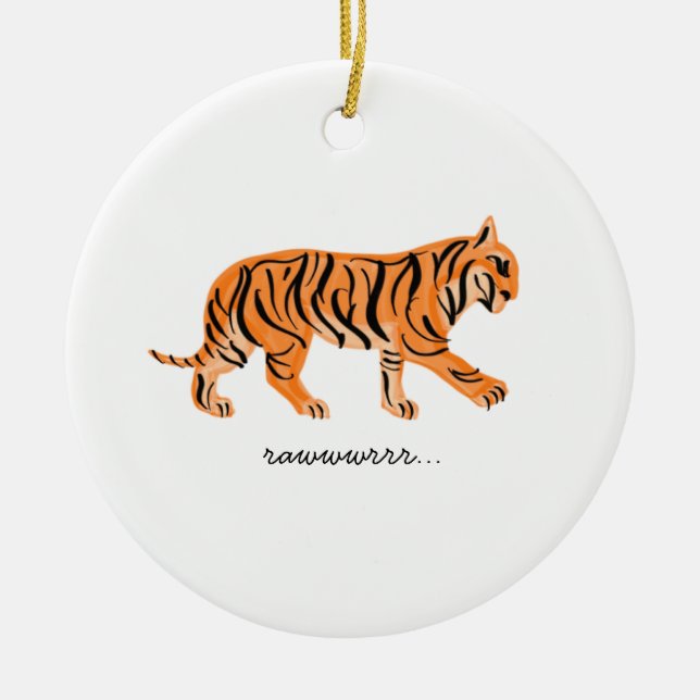 Tiger  ceramic tree decoration (Front)