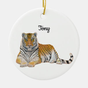 Tiger Ceramic Tree Decoration